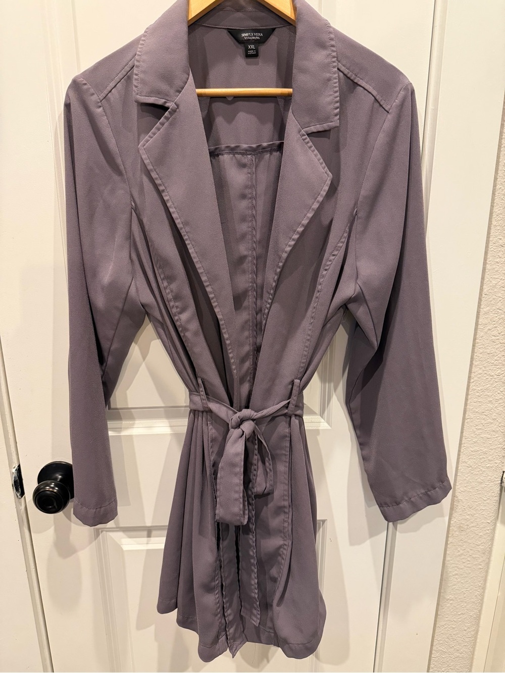 Simply Vera Vera Wang Lavender Mauve Lightweight Tie-Waist jacket